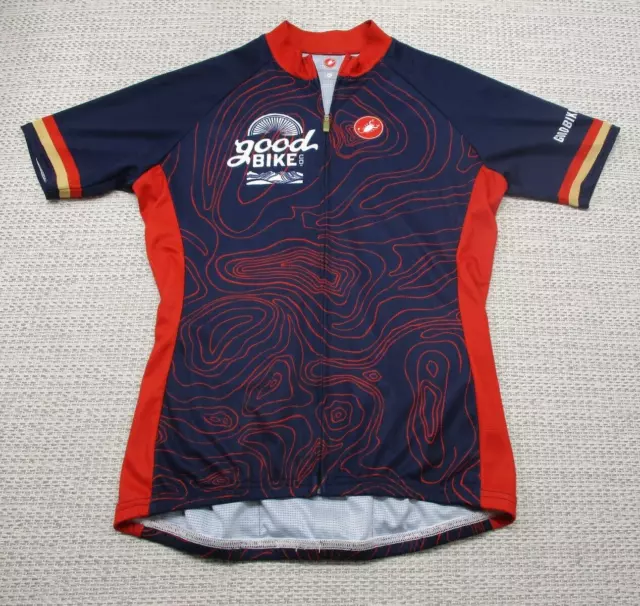 Castelli Cycling Jersey Mens XL Full Zip Shirt Short Sleeve Pockets Good Bike