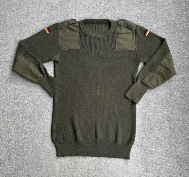 BUNDESWEHR Herren Pullover Wolle Armee Gr. L Flagge Arbeitspullover 24619 Grün