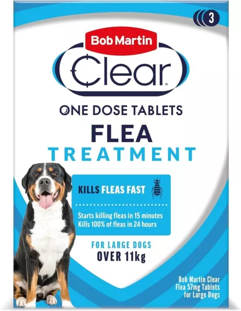 Bob Martin Clear Flea Treatment for Large Dogs (3 Tablets) Kills 100% of Fleas