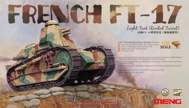 Meng Model 1/35 TS-011 French FT-17 Light Tank (Riveted Turret)