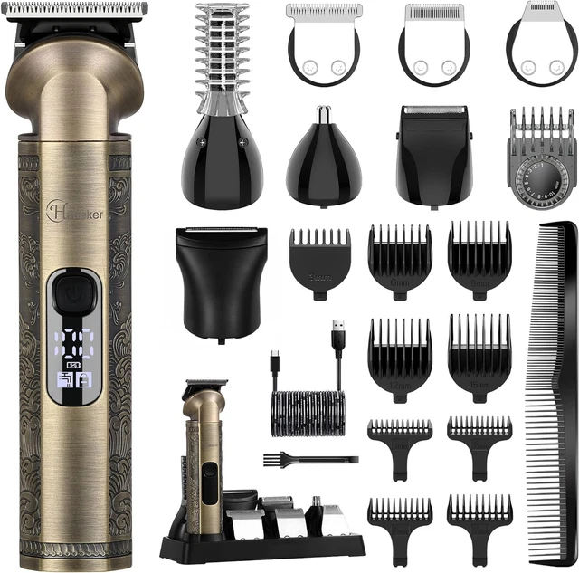 BEARD TRIMMER KIT Professional Hair Clipper Zero Gapped T-Blade ...