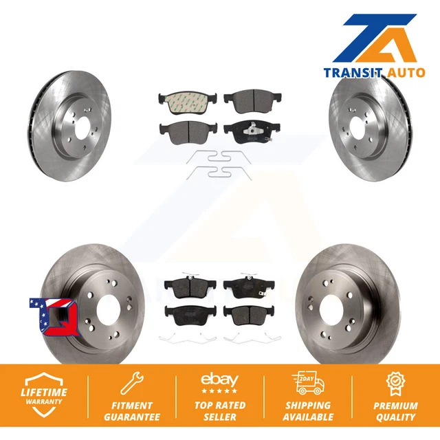 Front Rear Disc Brake Rotors And Semi-Metallic Pads Kit For Honda Accord