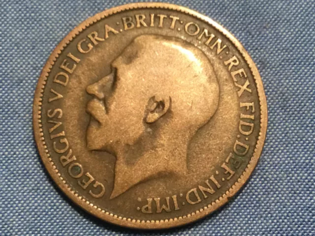 1912 George V British Halfpenny 1/2p