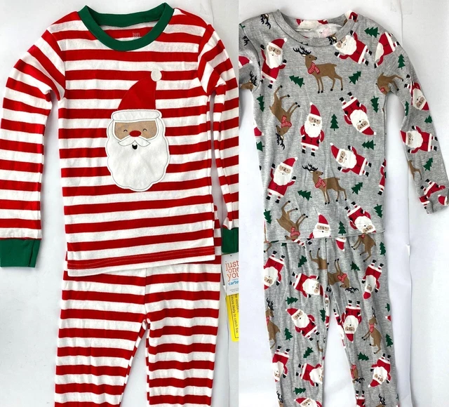 Carter's Just One Voi Neonato a Righe Babbo Natale Pile Con Pigiama Set Di 2