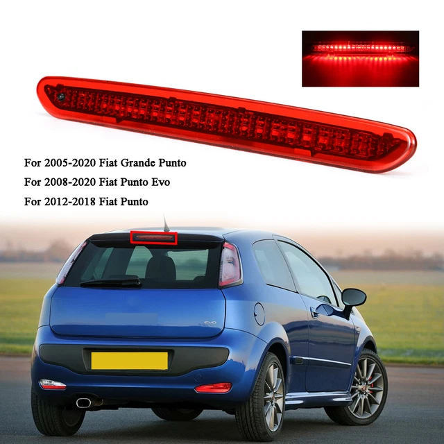 Terza Luce Freno Per Fiat Punto 2006-2011 - LED, Colore Rosso, Impermeabile IP67, Facile Installazione