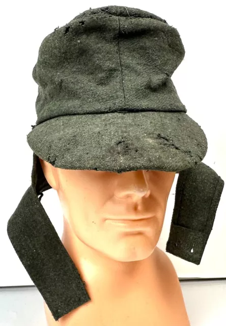 WW2 German WAFFEN SS M43 cap no insignias attic found headgear TOTENKOPF wwii tk