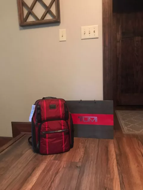 New TUMI Alpha Bravo Search Backpack in Red and Black