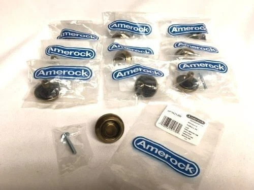 10 New Solid Brass Knob Set Cabinet Door Drawer Furniture Hardware Pulls & Screw