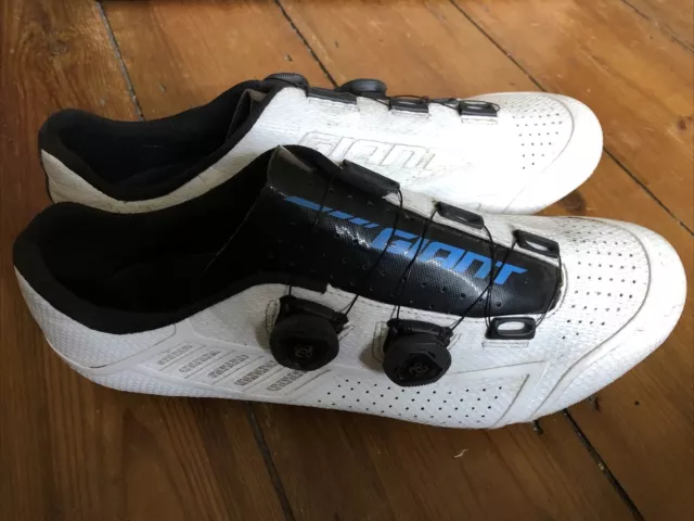 GIANT Conduit Carbon White Black Mens Road Cleat Cycling Shoes UK Size 14 EUR 48