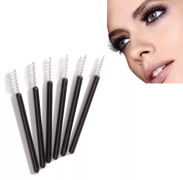 Disposable Mini Travel Mascara Brushes Black White Eyelash Applicator Wand Tools
