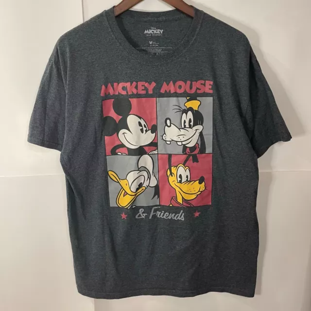 Disney Mickey Mouse And Friends Heather Gray T Shirt Size Large