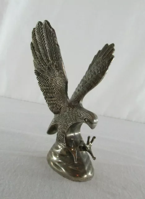 Vintage Hampshire Genuine Silver Plated Bald American Eagle Sculpture Statuette