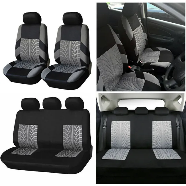 Car Seat Cover Leather Protector Front Rear Cushion Universal Full Set 9PCS AB