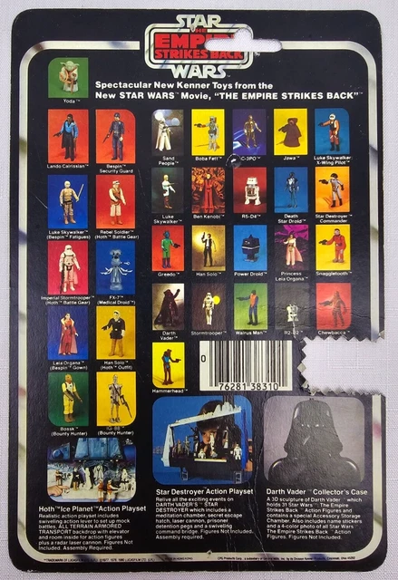 STAR WARS THE Empire Strikes Back Yoda 32 Card Back 1980 Vintage Kenner ...