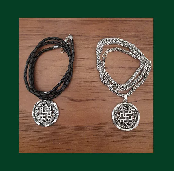 Buddhist Swastika Wan Zi Round Steel Pendant 30 x 30 mm (1.1811 inches) Buddhist Swastika Wan Zi Round Steel Pendant 30 x 30 mm (1.1811 inches)