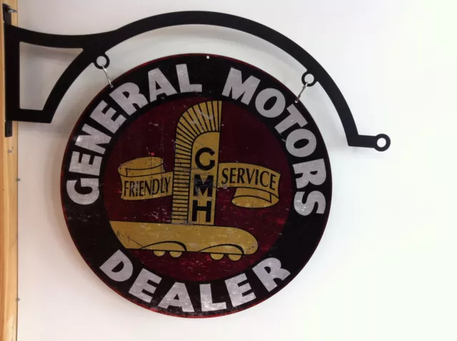 Holden General Motors Dealer Double Sided Metal Sign With Hanger