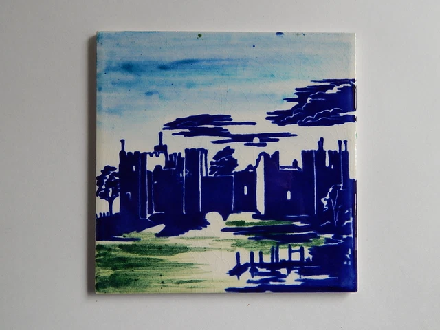 6" x 6" HEREFORD TILE English Ceramic Vintage Houses Landscape