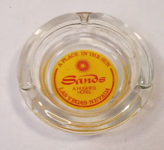 Vintage Glass Ashtray Sands “A Hughes Hotel A Place in the Sun" Las Vegas 4”