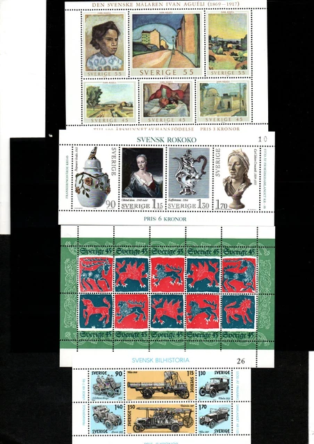 schweden briefmarken postfrisch 4 Blöcke, sh. Scan