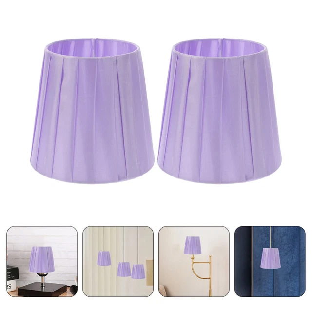 2 Pcs Couvercle De Lampe À Tambour Abat-jour En Tissu Lustre Vintage Applique