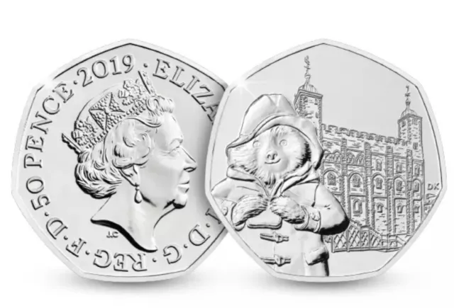 2019 UK Paddington at the Tower of London 50p Coin uncirculated from sealed bag