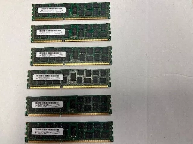 LOT X6 Micron 8GB PC3L-10600R DDR3-1333MHz ECC Server RAM MT36KSF1G72PZ-1G4M1FF