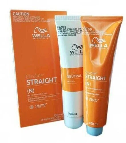 Crema alisadora de cabello WELLA STRAIGHT(N) con sistema recto permanente - 100+100 ml