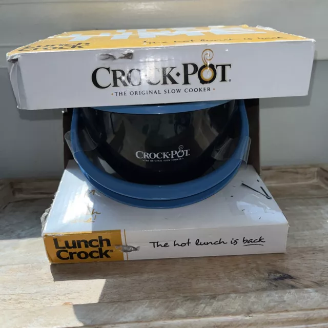 Crock-Pot SCCPLC200-BK Lunch Crock Warmer 20 oz Black and Sky Blue 