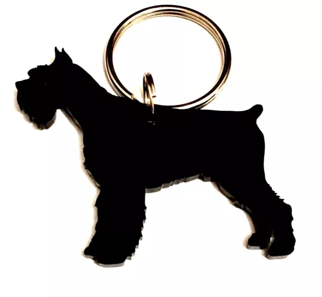 Schnauzer Dog Keyring Lanyard Keychain Bag Charm Gift In Black With Gift Bag