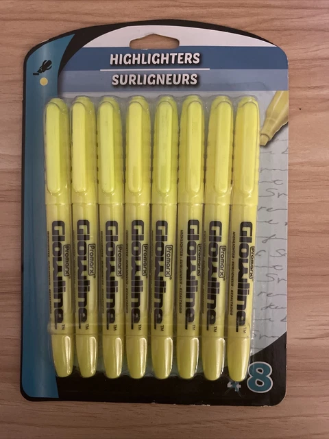 Promarx Glowline 8 Count Pack Yellow Highlighters