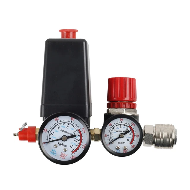 Pressostato per compressore d'aria con 4 uscite, 90-120 PSI, 240 V