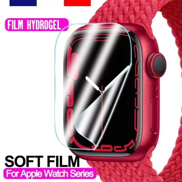 2 x Film Hydrogel Protège Écran Apple Watch Série 1 2 3 4 5 6 7 8 SE Ultra