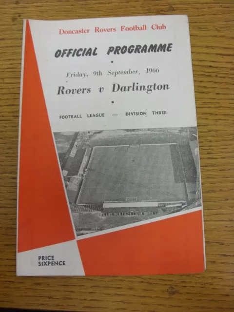 09/09/1966 Doncaster Rovers v Darlington  . Good condition unless previously sta