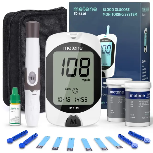 LA MEJOR Kit Prueba Diabetes Medidor De Azúcar Sistema Monitor Glucosa En Sa...