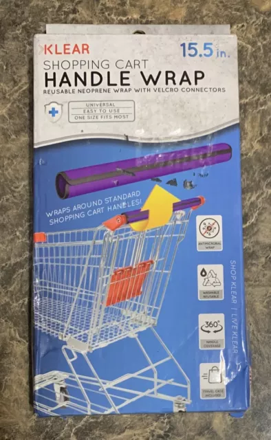 NIB KLEAR Shopping Cart Handle Wrap With Reusable Connectors 15.5"