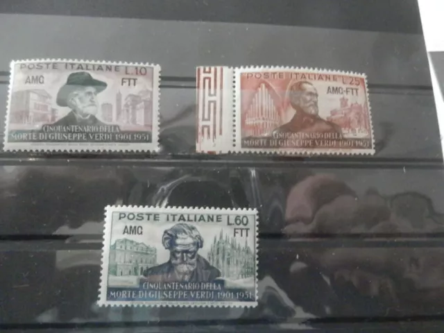 AMG Italy Trieste FTT 1951 Sc # 138-140  MNH VF