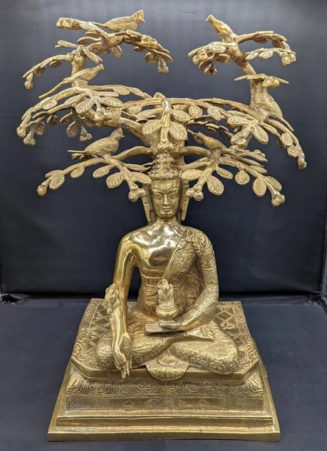 Bois L'Arbre De La Vie Bodhi Arbre Avec Temple Cloche Massif