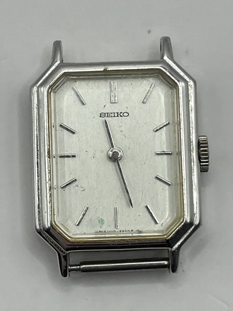 Vintage Seiko 1100 - 5460 Silver Tone Watch Face For Parts / Repair 21.5mm