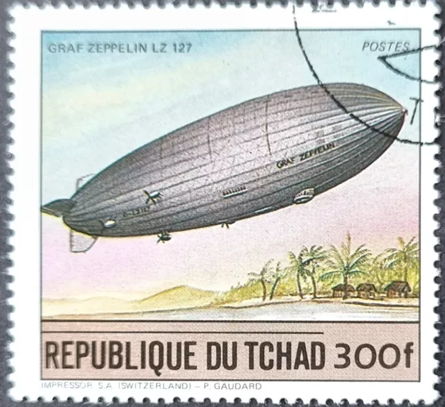 CHAD Great 300F ZEPPELIN Used Stamp as Per Photos. Low Start