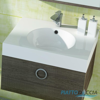 STARBATH PLUS Lavabo Ceramica Soprapiano Lavandino Da Appoggio Forma Circulo 35 x 35 x 12 cm Oro 