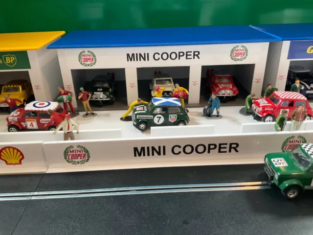 Slotcar Scala 1:32 Mini Cooper Racing Pit Garage Edificio Scalextric Carrera