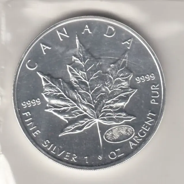 2000 Canada 1 oz. Silver Maple Leaf - Fireworks Privy