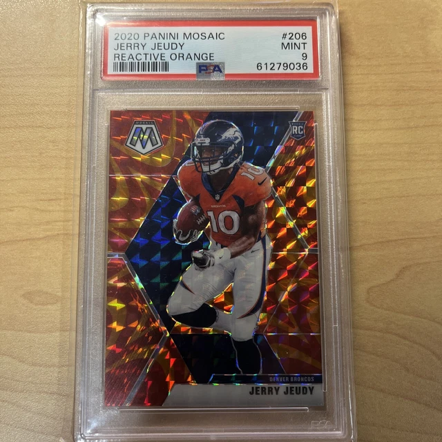 2020 Panini Mosaic Jerry Jeudy Reactive Orange 206 PSA 9 RC