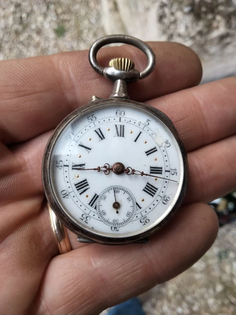 Ancienne Montre Gousset Homme Argent Massif 1900
