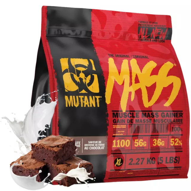 PVL Mutant Mass Gainer, chocolate fudge brownie, 2270 g