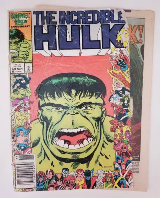 Low Grade Incredible Hulk #325 (Marvel Comics, 1986) Anniversary Cover