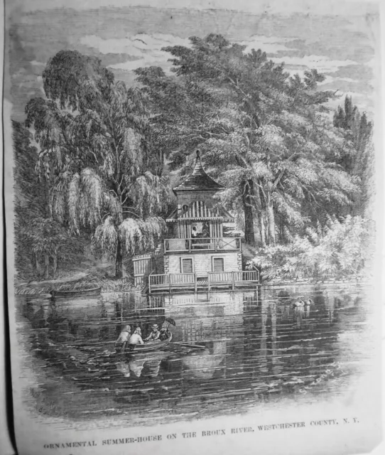 Ornamental Summer-house On The Broux River Westchester New York. Gleason's 1853