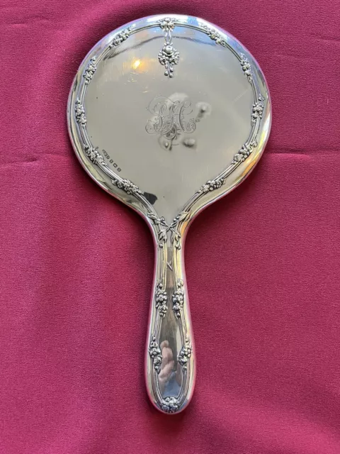 Art Nouveau Solid Silver Hand Mirror Hallmarked Birmingham 1911