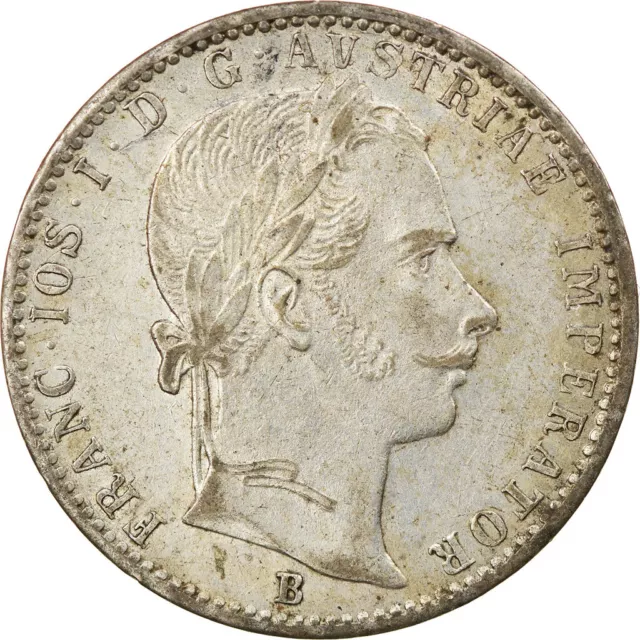 [#875497] Monnaie, Autriche, Franz Joseph I, 1/4 Florin, 1860, Kremnitz, SUP, Ar