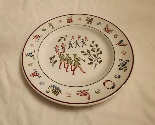 11 Pipers Piping Johnson Brothers 12 Days of Christmas Luncheon Plate 8 3/4"